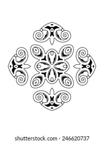 elements of an ancient ornament, the drawing made in style of handwork