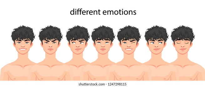Elements for animation set of emotions. Vector illustration