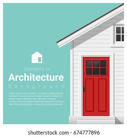 Elements of architecture background with a small house , vector ,illustration 