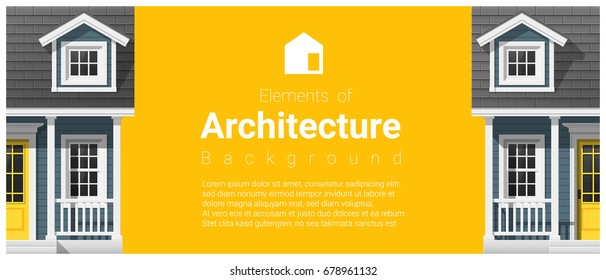 Elements of architecture background with a small house , vector ,illustration 