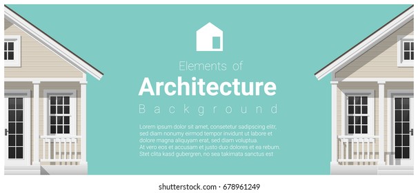 Elements of architecture background with a small house , vector ,illustration 