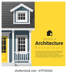 Elements of architecture background with a small house , vector ,illustration 