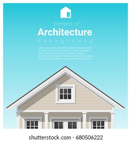 Elements of architecture background with a small house. Vector illustration 
