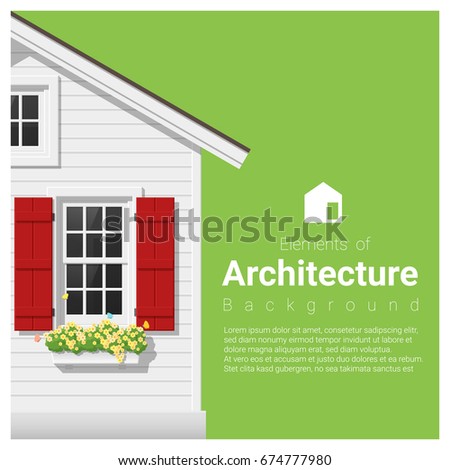 Elements of architecture background with a small house , vector ,illustration 