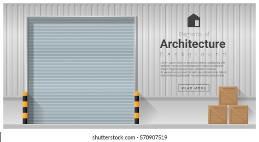 Elements of architecture , factory door background , vector ,illustration 