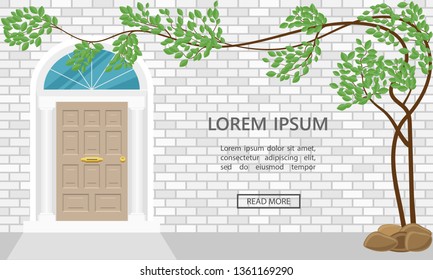 Elements of architecture, front door background, vector, illustration