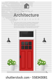 Elements Of Architecture , Front Door Background , Vector ,illustration 