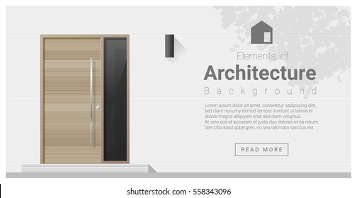 Elements of architecture , front door background , vector ,illustration 