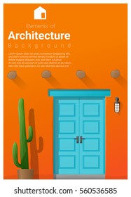 Elements of architecture , front door background , vector ,illustration 