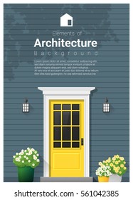 Elements Of Architecture , Front Door Background , Vector ,illustration 