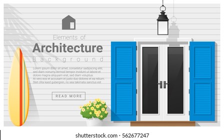 Elements of architecture , front door background , vector ,illustration 