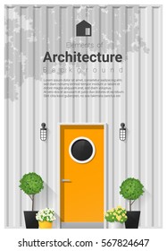 Elements of architecture , front door background , vector ,illustration 