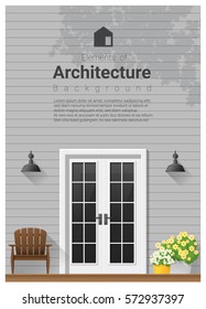 Elements of architecture , front door background , vector ,illustration 