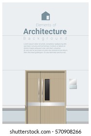 Elements of architecture , hospital corridor with doors background , vector ,illustration 