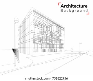Elements of architecture project, Futuristic  background , vector ,illustration, Standard home - office. d illustration. buildings at city
