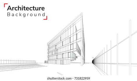 Elements of architecture project, Futuristic  background , vector ,illustration, Standard home - office. d illustration. buildings at city