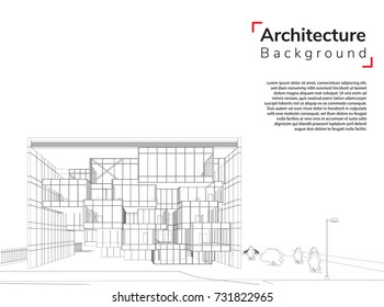 Elements of architecture project, Futuristic  background , vector ,illustration, Standard home - office. d illustration. buildings at city