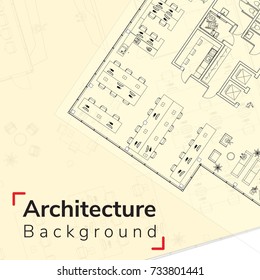 Elements of architecture project, Futuristic  background , vector ,illustration, Standard home - office. d illustration. buildings at city