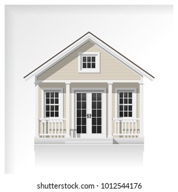 Elements of architecture with a small house icon isolated on white background , vector ,illustration