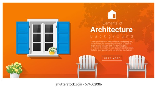 Elements of architecture , window background , vector ,illustration 