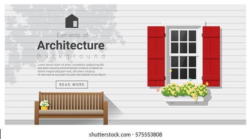 Elements of architecture , window background , vector ,illustration 