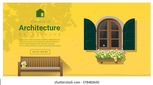 Elements of architecture , window background , vector ,illustration 