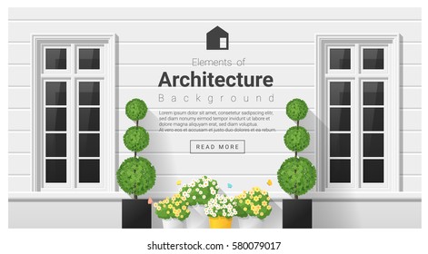 Elements of architecture , window background , vector ,illustration 