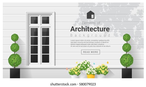 Elements of architecture , window background , vector ,illustration 