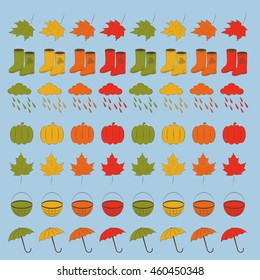 Elements of the autumn background