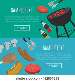 Elements of backyard picnic for design bbq menu