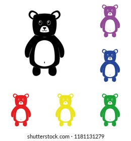 Elements of bear in multi colored icons. Premium quality graphic design icon. Simple icon for websites, web design, mobile app, info graphics on white background