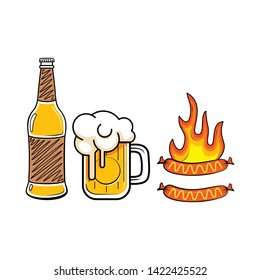Elements of the beer set in color