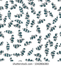 Elements black, white and blue on colors. Seamless Print. Vector illustration. Flat doodles. Cute fabric pattern. Design.