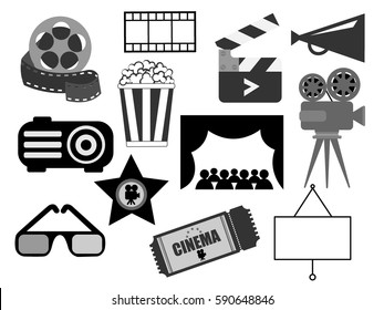 Movie Signs Set Cinema Logos Film Stock Vector (Royalty Free) 298749590