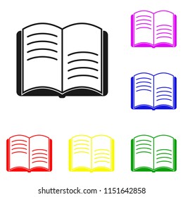 Elements of Books in multi colored icons. Premium quality graphic design icon. Simple icon for websites, web design, mobile app, info graphics on white background