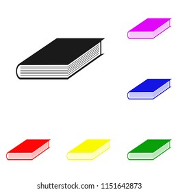 Elements of books in multi colored icons. Premium quality graphic design icon. Simple icon for websites, web design, mobile app, info graphics on white background