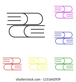 Elements of Books in multi colored icons. Premium quality graphic design icon. Simple icon for websites, web design, mobile app, info graphics on white background