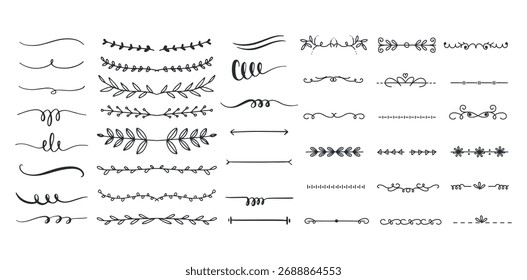 elementos ou conjunto de ilustrações de vetor de quadro de regras de borda e de página. Conjunto de elementos decorativos vetor vintage. divisores para o seu design. Divisor, borda, cabeçalho