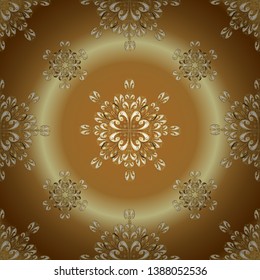Elements in brown and beige colors. Seamless. Floral vintage seamless pattern. Art. For design textiles, paper, wallpaper. Oriental style. Vector illustration. Vector illustration.