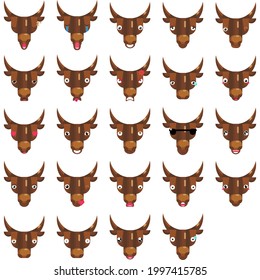 elements bull emoji set design