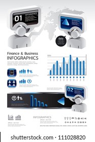 elements of business and finance infographics vector