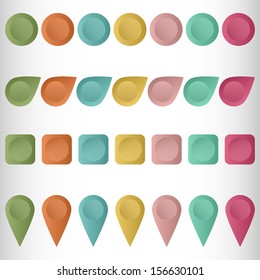 Elements & Buttons For Infographic