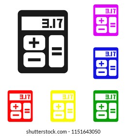 Elements of Calculator in multi colored icons. Premium quality graphic design icon. Simple icon for websites, web design, mobile app, info graphics on white background