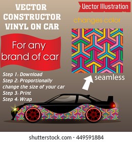 Elements for carwrap, vinyl sticker, polymer film. Vector constructor - EPS10