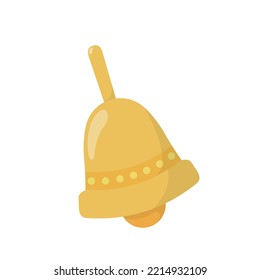 Elements of Christmas: golden bells or bells, vector cartoon style