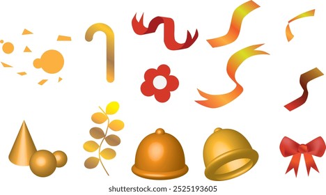 Elements for Christmas and New Year celebrations Used to put in various illustrations.