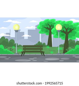 Elements city park background illustration