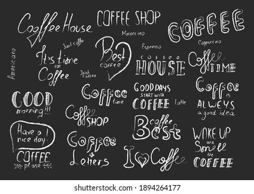 Elements of COFFEE HOUSE, LETTERING, eps format