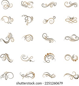 elements collection swirled shapes sketch