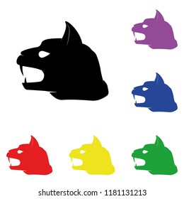 Elements of cougar in multi colored icons. Premium quality graphic design icon. Simple icon for websites, web design, mobile app, info graphics on white background